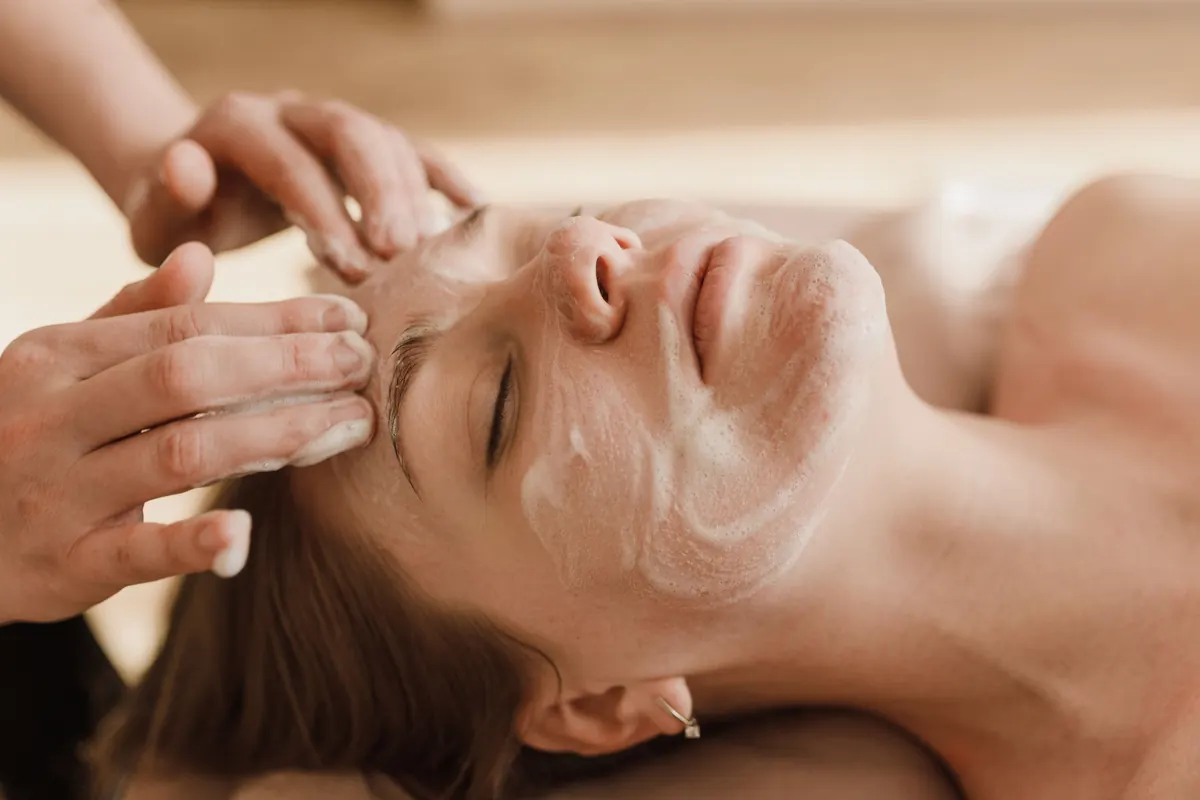Specialist performing a gentle facial treatment