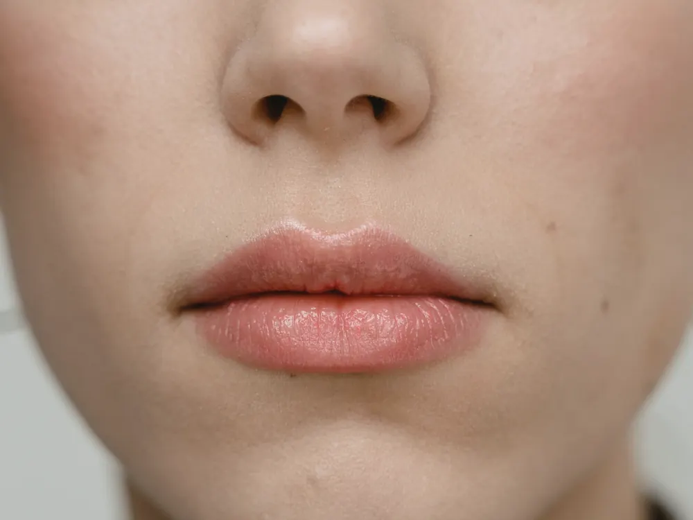 Close-up of natural-looking lips